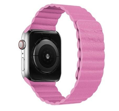 Apple Watch mágneses bőr szíj 38mm/40mm rózsaszín