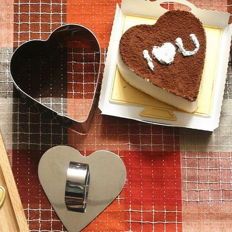 Rozsdamentes acél köralakú sütemény (Mousse) forma Szív