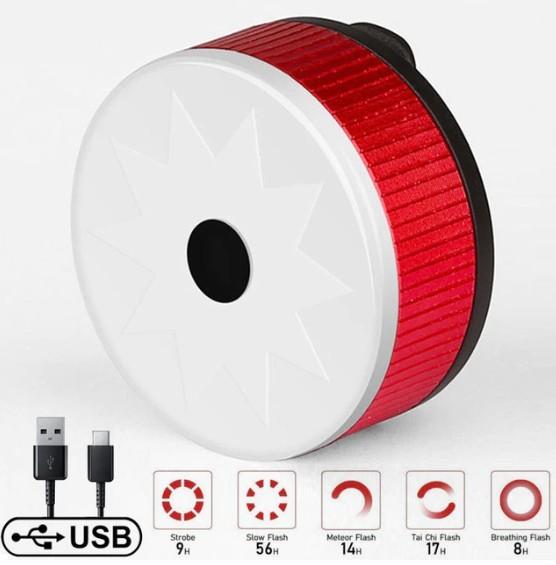 X-TIGER USB újratölthető kerékpár hátsó lámpa - piros